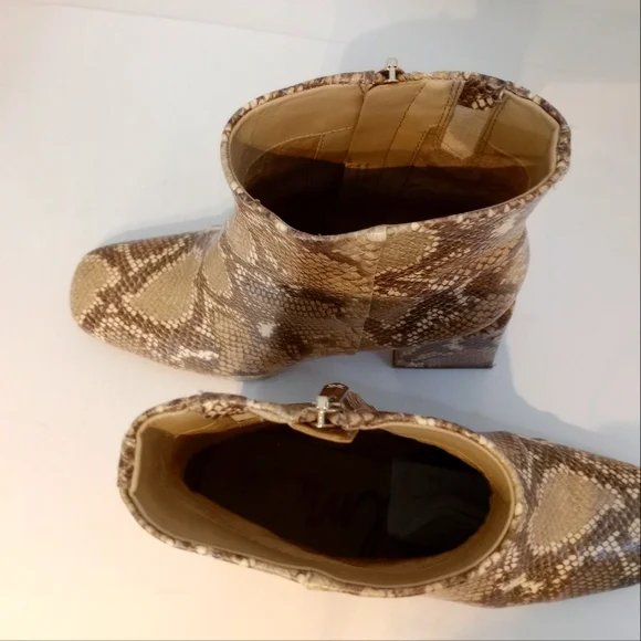 Sam Edelman Destiny Faux Snakeskin Pattern Ankle Boots 3" Heels Sz. 8 - Picture 9 of 15